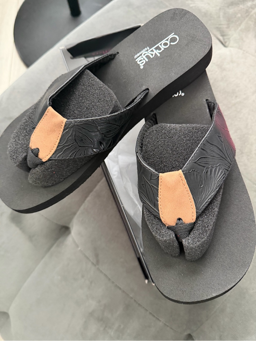 Corkys Black Flip Flop Sandal